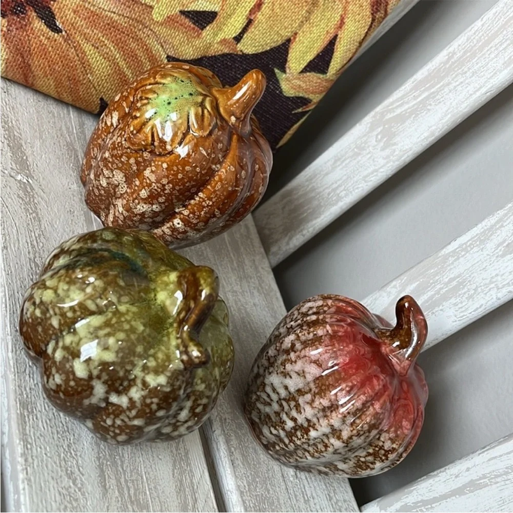 Fall Ceramic Pumpkin Decor Set - 3pc  🍃🆕🍃